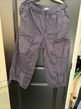 Casual Women's Drawstring Cargo Shorts - Dusty blue